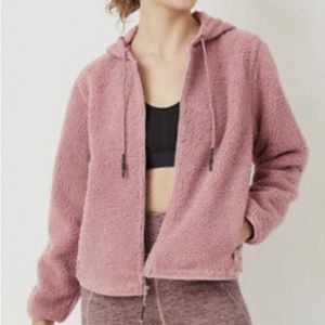 Joy Lab pink Sherpa quilted zip up jacket M